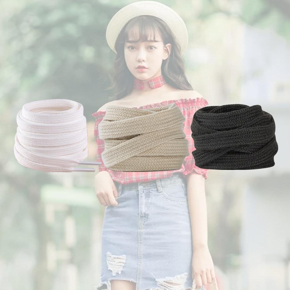 Lace Replacement Flat - 3Pairs Flat Shoelaces 100Cm Pure Cotton