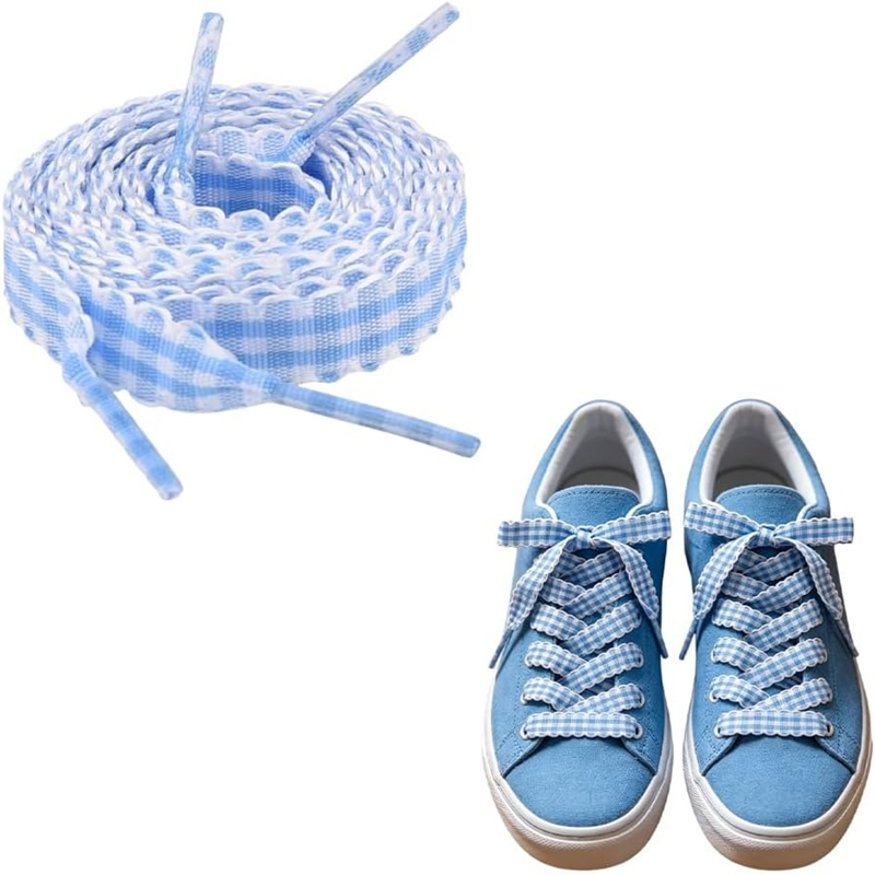 1 Pair Checkered Flat Shoelace - Lace Replacement Flat recension och pris
