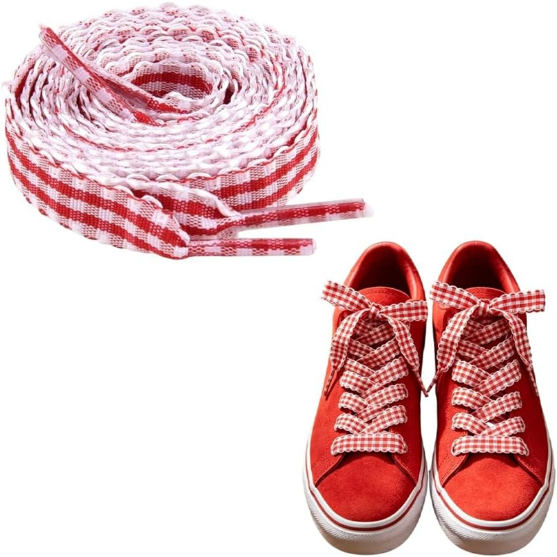 1 Pair Checkered Flat Shoelace - Lace Replacement Flat recension och pris
